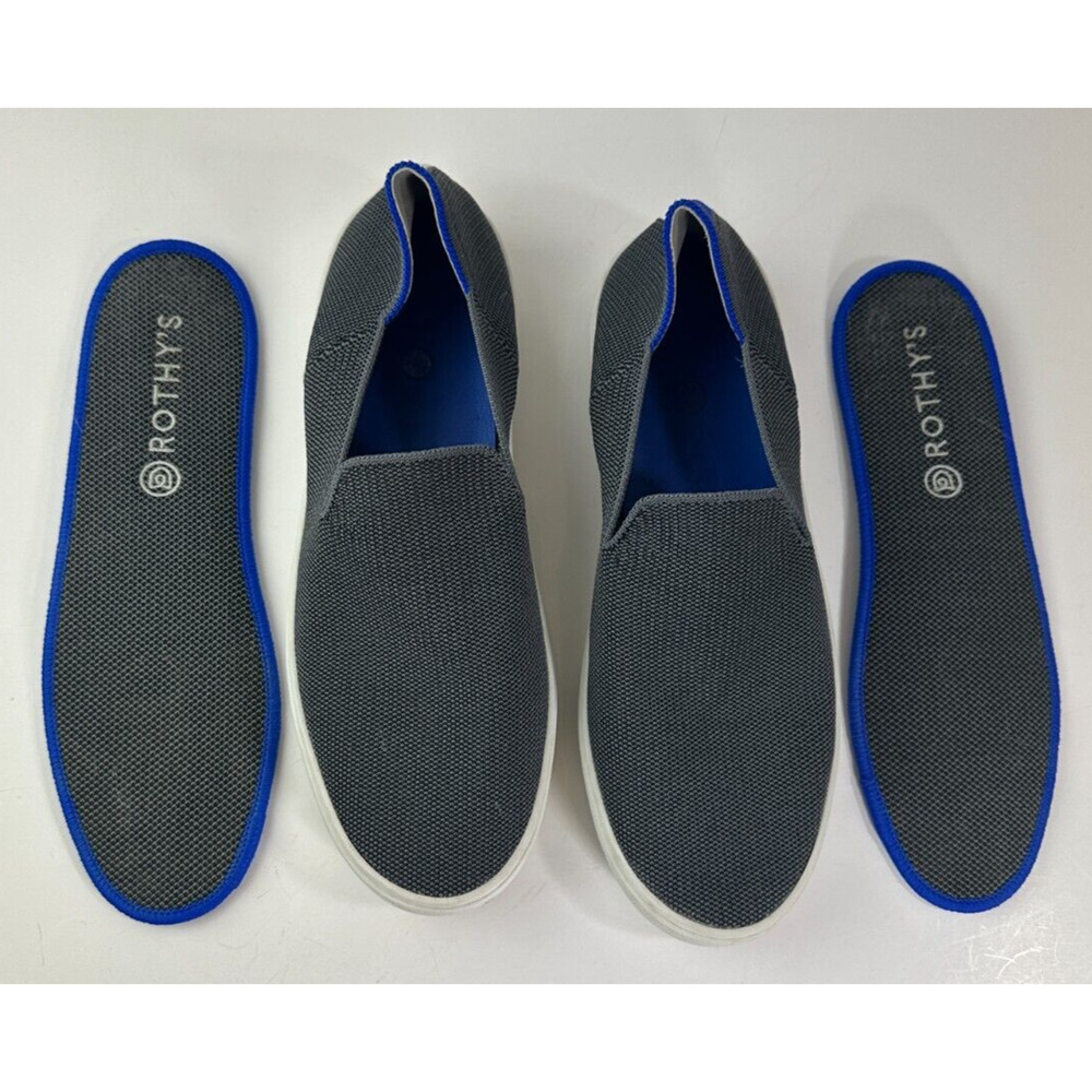 *Read* Rothy’s The Original Slip On Sneaker Steel Gray & Blue Women’s Size 9.5 - Picture 4 of 16